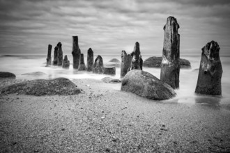 Groyne on the coast of the Baltic Sea