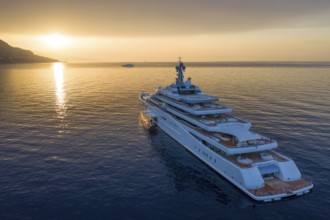 Aerial view 162, 5 metre long motor yacht ECLIPSE, delivered in 2010 by the Hamburg shipyard Blohm
