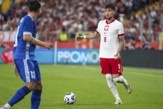 CHORZOW, POLAND - JUNE 6, 2025: Friendly match Poland - Moldova. In action Jakub Moder