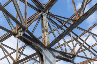 Old rusted iron roof construction