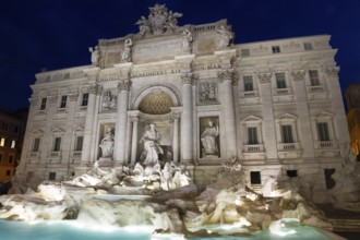 Trevi Fountain at dusk, Rome, Italy, Europe