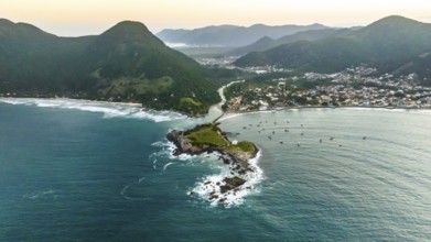 Florianopolis, Armação beach, aerial view. Santa Catarina, SC