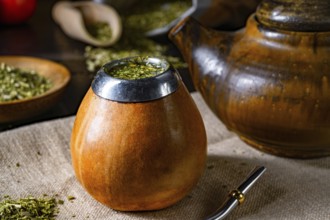 Prepare yerba mate with calabash and bombilla