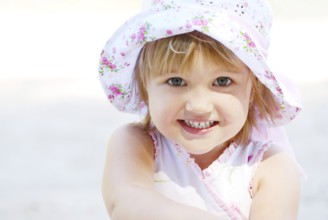 Little happy girl smiling closeup portrait