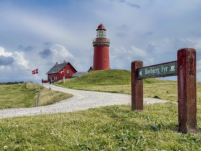 Bovbjerg Fyr lighthouse on the west coast of Jutland, Denmark, Europe
