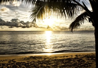 Sand beach at sunset in Phu Quoc close to Duong Dong, South China Sea, Vietnam, Asia