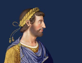 Hadrian or Publius Aelius Hadrianus Augustus, 76 - 138, Roman emperor, digitally edited