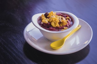 Acai bowl with granola. Typical Brazilian food