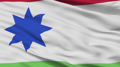 Achtkarspelen City Flag, Country Netherlands, Closeup View, 3D Rendering