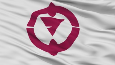 Nakama City Flag, Country Japan, Fukuoka Prefecture, Closeup View, 3D Rendering