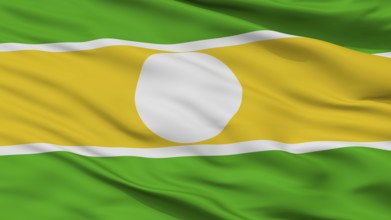 Cajica City Flag, Country Colombia, Closeup View, 3D Rendering