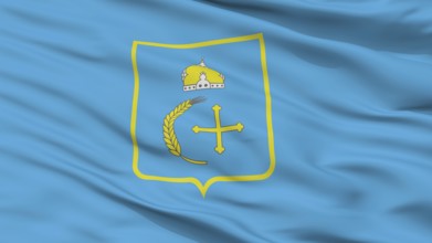 Sumy Oblast City Flag, Country Ukraine, Closeup View