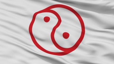 Isesaki City Flag, Country Japan, Gunma Prefecture, Closeup View