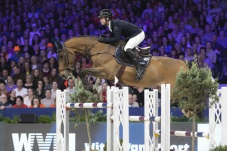 Bryan Balsiger of Switzerland competes in 1.60m FEI Jumping World Cup at Jumping Amsterdam in