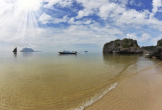Shallow beautiful beach a small island in the Gulf of Thailand