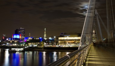 Hungerford Bridge at night, London, England London, England