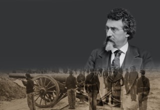 Mathew B. Brady, 1823 – 1896, early American photographer, scene of the Civil War, digitally