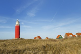 Red lighthouse at the Dutch island Texel