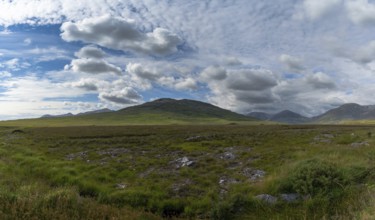 Connemara National Park landscape with the Twelve Bens mountains and glens in western Ireland