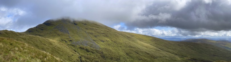 View of Ben Lomond, summit of Loch Lomond and the Trossachs National Park, Rowardennan, Scotland,
