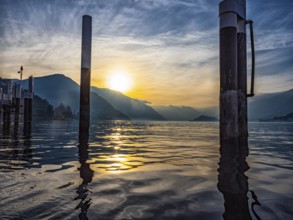Sunset on lake como in Bellagio