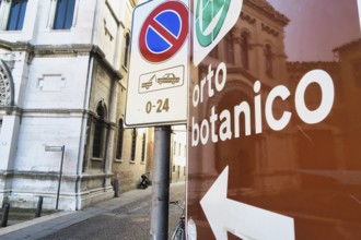 Street sign on street in city, in sant antonio prato della valle, padova, padua italy