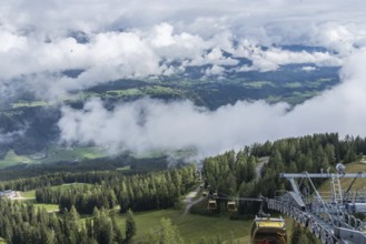 Gondola cable car to the mountain summit - Dachstein Region, Hochwurzen, Austria, Europe