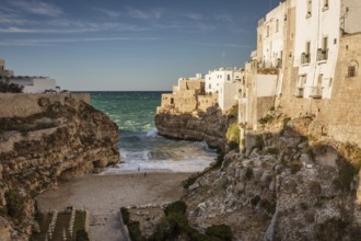 Scenic sight beach Cala San Giovanni in Polignano a Mare, Bari Province, Apulia (Puglia), southern