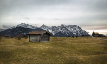 Barn in the Alps near Krün, Buckelwiesen, Germany, Europe