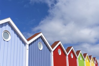 Brightly coloured house front on the North Sea island of Langeoog