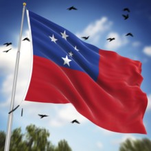 Flag of Samoa, This is a computer generated and 3d rendered image