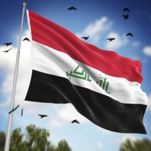 Flag of Iraq, This is a computer generated and 3d rendered image