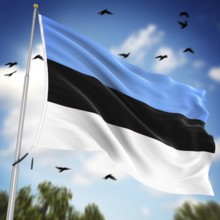 Flag of Estonia, This is a computer generated and 3d rendered image
