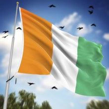 Flag of Ivory Coast, This is a computer generated and 3d rendered image