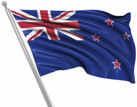 Flag of New Zealand, This is a computer generated and 3d rendered image