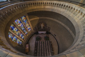 Koekelberg, Brussels Capital Region, Belgium, 10 30 2019 Art deco round shaped interior design the