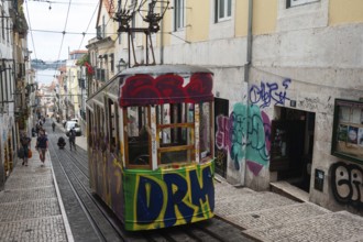 11.06.2018, Lisbon, Portugal, Europe, Tramway Ascensor da Bica also known as Bica Funicular in the
