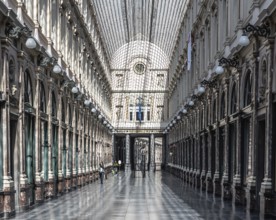 Brussels Old Town, Brussels Capital Region, Belgium, 04 09 2020 Lockdown in the Royal galleries of