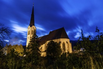 Waasenkirche, blue hour, Leoben, Styria, Austria, Europe
