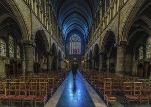 Molenbeek, Brussels Capital Region, Belgium 10 02 2019, Neo gothical interior design of the Saint