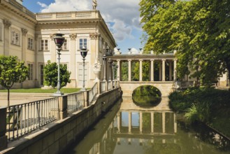 Warsaw Poland May 2022 Baths classicist Palace on the Isle in Lazienki Park touristic place in