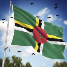 Flag of Dominica, This is a computer generated and 3d rendered image