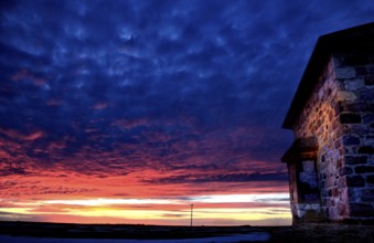 Stone House Sunset in saskatchewan Canada Abandoned
