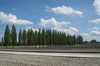 03/06/2017, Dachau, Bavaria, Germany, Europe, A view of the site of the demolished barracks in the