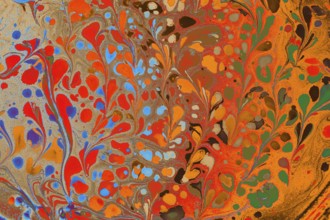 Abstract marbling floral pattern for fabric, tile design. background texture