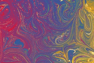 Abstract marbling floral pattern for fabric, tile design. background texture