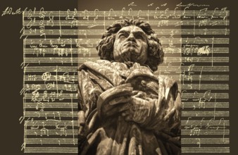 Hand-written musical notation by Ludwig van Beethoven, love song, Zärtliche Liebe, 1795, Beethoven