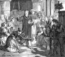 Pope Gregory VI leaving Avignon, Pope from 1 May 1045 until his abdication at the Council of Sutri