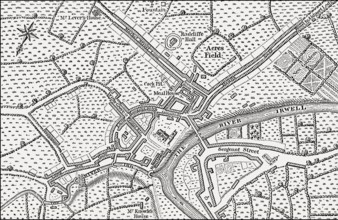 Map of Manchester and Salford, 1650