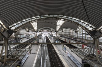 Leuven, Flemish Brabant Region, Belgium 10 31 2021: High angle view over the ceiling, platform and